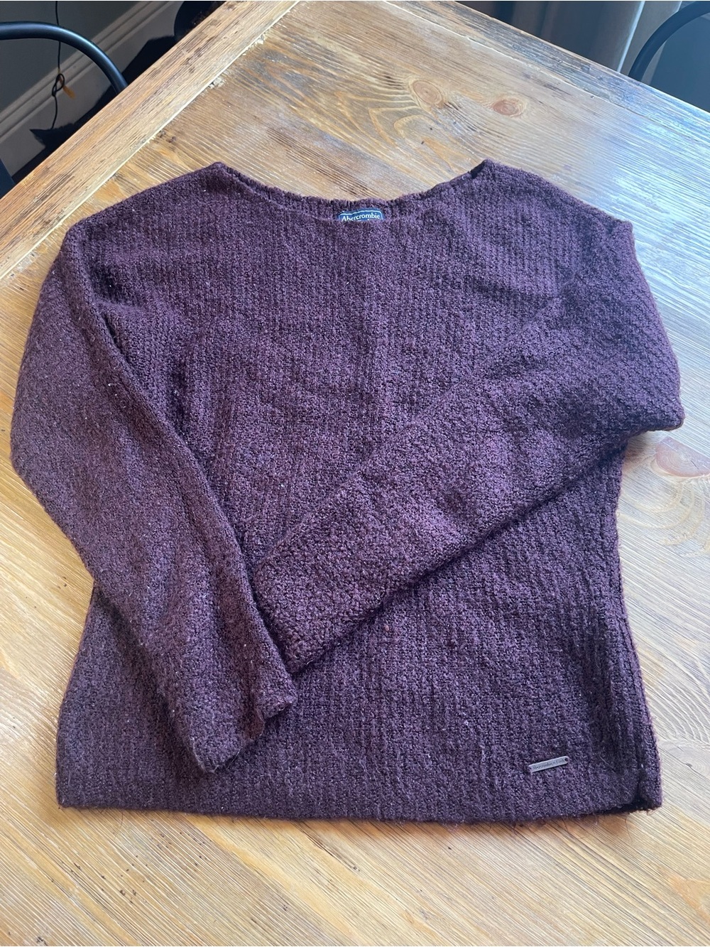 Abercrombie & Fitch Women's Crewneck Sweater in Deep Plum